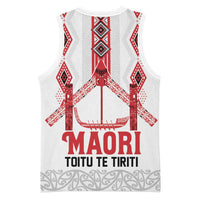 Toitu Te Tiriti Waitangi Basketball Jersey White Wharenui House LT9 - Polynesian Pride