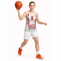 Toitu Te Tiriti Waitangi Basketball Jersey White Wharenui House LT9 - Polynesian Pride