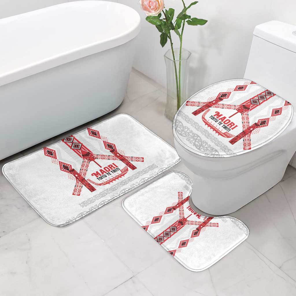 Toitu Te Tiriti Waitangi Bathroom Set White Wharenui House - Polynesian Pride