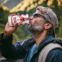 Toitu Te Tiriti Waitangi 4 in 1 Can Cooler Tumbler White Wharenui House - Polynesian Pride