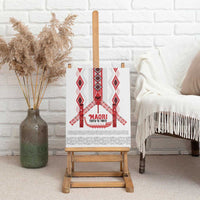 Toitu Te Tiriti Waitangi Canvas Wall Art White Wharenui House LT9 - Polynesian Pride