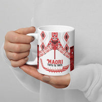 Toitu Te Tiriti Waitangi Ceramic Mug White Wharenui House LT9 - Polynesian Pride