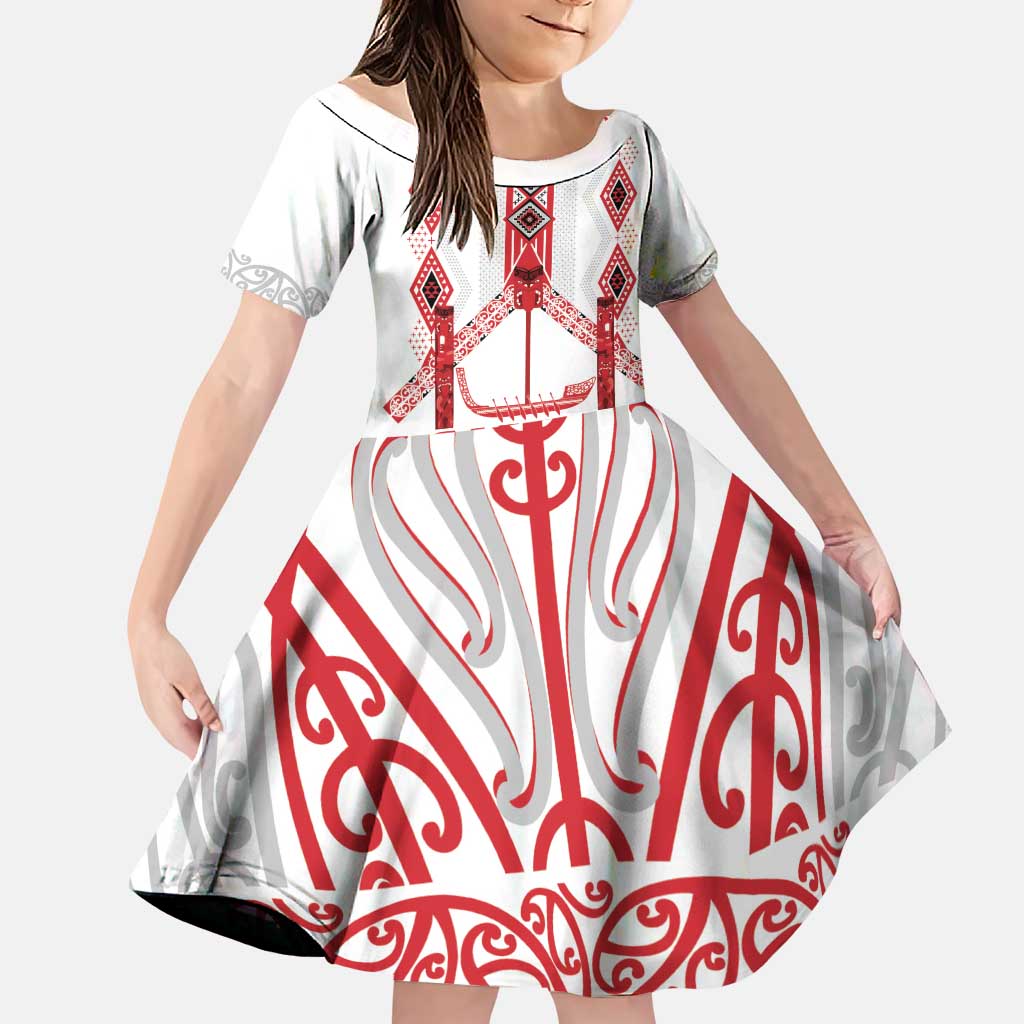 Toitu Te Tiriti Waitangi Family Matching Puletasi and Hawaiian Shirt White Wharenui House - Polynesian Pride