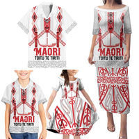 Toitu Te Tiriti Waitangi Family Matching Puletasi and Hawaiian Shirt White Wharenui House - Polynesian Pride