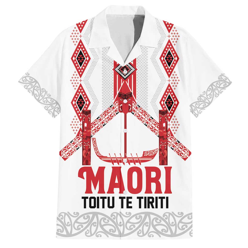 Toitu Te Tiriti Waitangi Family Matching Puletasi and Hawaiian Shirt White Wharenui House - Polynesian Pride