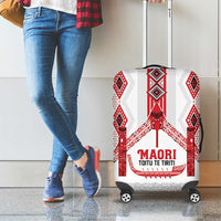 Toitu Te Tiriti Waitangi Luggage Cover White Wharenui House - Polynesian Pride