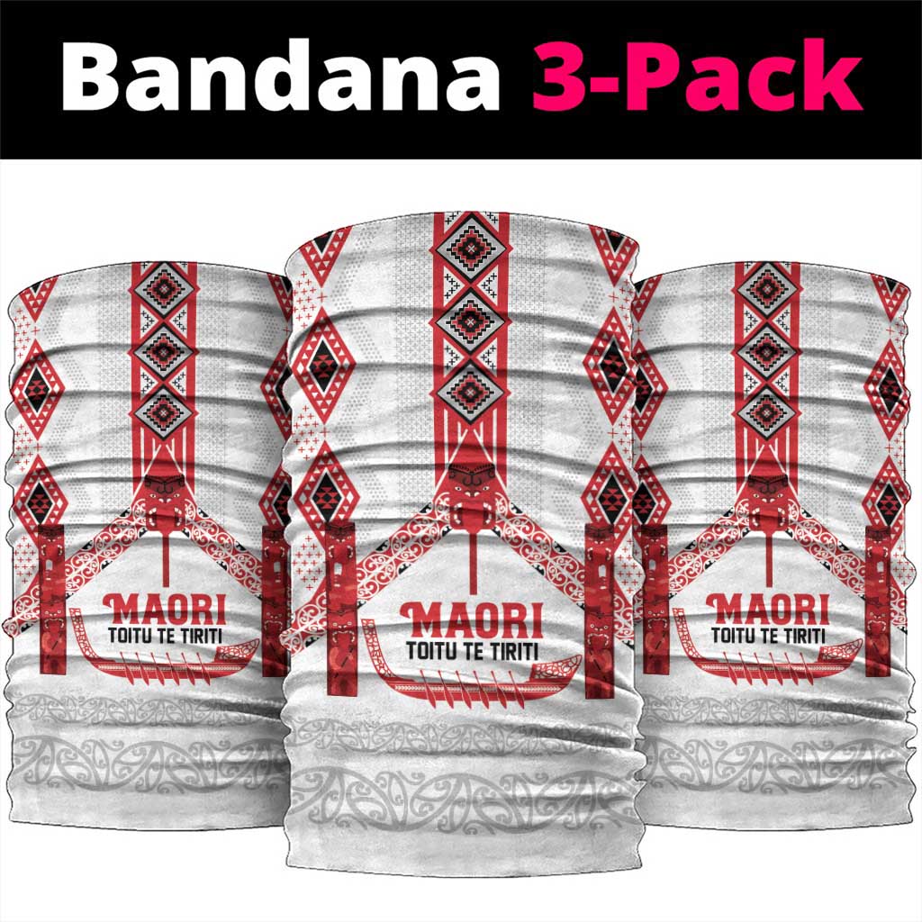 Toitu Te Tiriti Waitangi Neck Gaiter White Wharenui House - Polynesian Pride