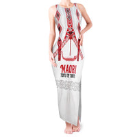 Toitu Te Tiriti Waitangi Tank Maxi Dress White Wharenui House LT9 Women white - Polynesian Pride