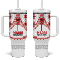 Toitu Te Tiriti Waitangi Tumbler With Handle White Wharenui House - Polynesian Pride