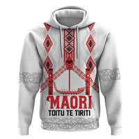 Toitu Te Tiriti Waitangi Zip Hoodie White Wharenui House - Polynesian Pride
