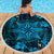 Vintage Tonga Tribal Ngatu Pattern Beach Blanket With Pacific Floral Aqua Art