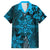 Vintage Tonga Tribal Ngatu Pattern Family Matching Puletasi and Hawaiian Shirt With Pacific Floral Aqua Art