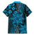 Vintage Tonga Tribal Ngatu Pattern Family Matching Puletasi and Hawaiian Shirt With Pacific Floral Aqua Art