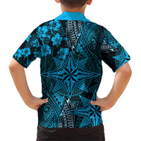 Vintage Tonga Tribal Ngatu Pattern Hawaiian Shirt With Pacific Floral Aqua Art LT9 - Polynesian Pride