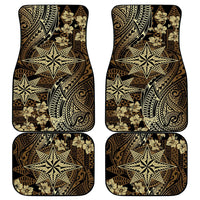 Vintage Tonga Tribal Ngatu Pattern Car Mats With Pacific Floral Brown Art LT9 - Polynesian Pride