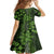 Vintage Tonga Tribal Ngatu Pattern Family Matching Tank Maxi Dress and Hawaiian Shirt With Pacific Floral Lime Green Art