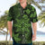 Vintage Tonga Tribal Ngatu Pattern Hawaiian Shirt With Pacific Floral Lime Green Art