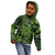 Vintage Tonga Tribal Ngatu Pattern Kid Hoodie With Pacific Floral Lime Green Art