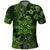 Vintage Tonga Tribal Ngatu Pattern Polo Shirt With Pacific Floral Lime Green Art