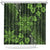 Vintage Tonga Tribal Ngatu Pattern Shower Curtain With Pacific Floral Lime Green Art