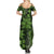 Vintage Tonga Tribal Ngatu Pattern Summer Maxi Dress With Pacific Floral Lime Green Art