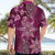 Vintage Tonga Tribal Ngatu Pattern Hawaiian Shirt With Pacific Floral Pink Art
