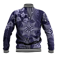 Vintage Tonga Tribal Ngatu Pattern Baseball Jacket With Pacific Floral Pink Art LT9 - Polynesian Pride