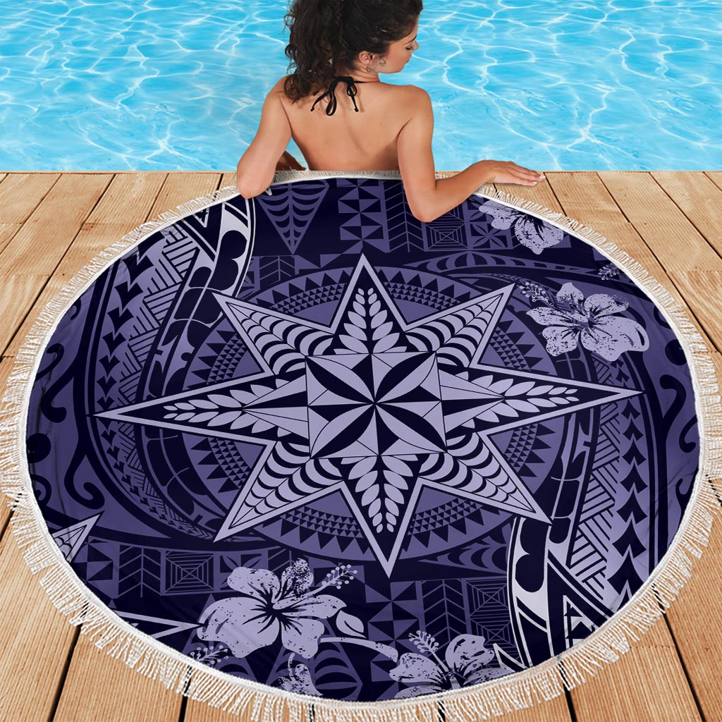 Vintage Tonga Tribal Ngatu Pattern Beach Blanket With Pacific Floral Pink Art LT9 - Polynesian Pride