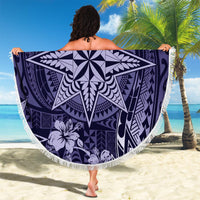 Vintage Tonga Tribal Ngatu Pattern Beach Blanket With Pacific Floral Pink Art LT9 - Polynesian Pride