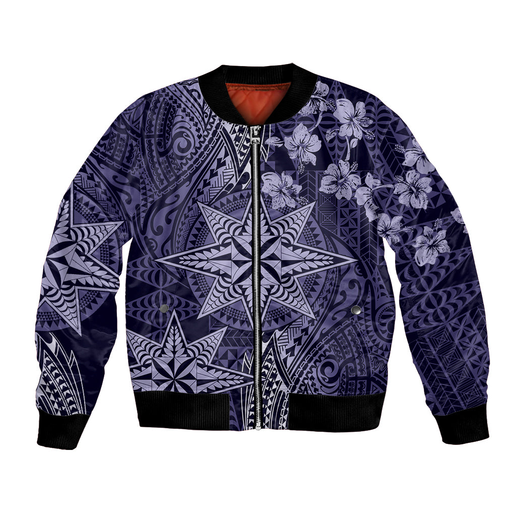 Vintage Tonga Tribal Ngatu Pattern Bomber Jacket With Pacific Floral Pink Art LT9 Unisex Pink - Polynesian Pride