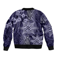 Vintage Tonga Tribal Ngatu Pattern Bomber Jacket With Pacific Floral Pink Art LT9 - Polynesian Pride