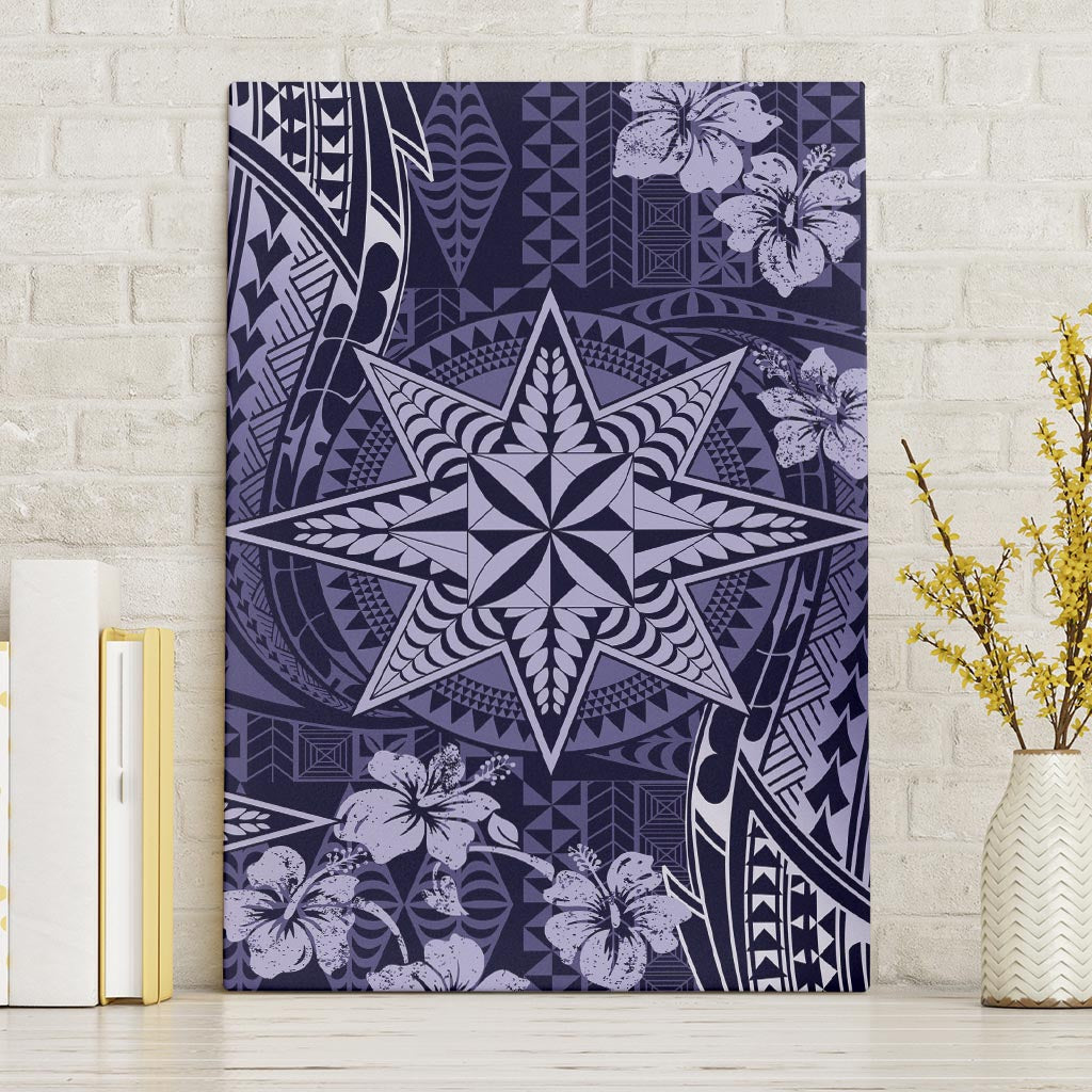 Vintage Tonga Tribal Ngatu Pattern Canvas Wall Art With Pacific Floral Pink Art LT9 Without Frame Pink - Polynesian Pride
