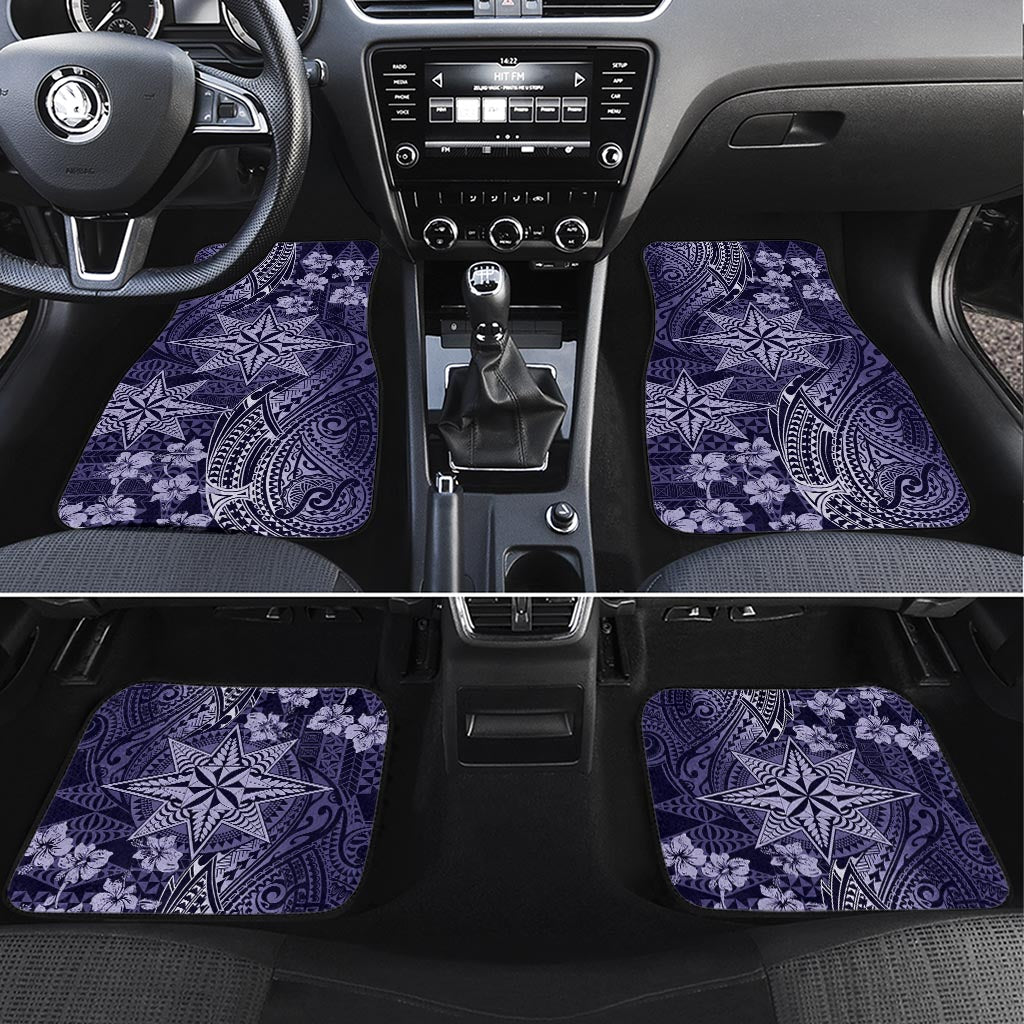 Vintage Tonga Tribal Ngatu Pattern Car Mats With Pacific Floral Pink Art LT9 Set 4pcs Pink - Polynesian Pride