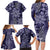 Vintage Tonga Tribal Ngatu Pattern Family Matching Long Sleeve Bodycon Dress and Hawaiian Shirt With Pacific Floral Pink Art