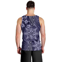 Vintage Tonga Tribal Ngatu Pattern Men Tank Top With Pacific Floral Pink Art LT9 - Polynesian Pride