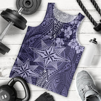 Vintage Tonga Tribal Ngatu Pattern Men Tank Top With Pacific Floral Pink Art LT9 - Polynesian Pride
