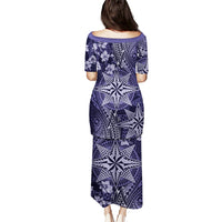 Vintage Tonga Tribal Ngatu Pattern Puletasi With Pacific Floral Pink Art LT9 - Polynesian Pride