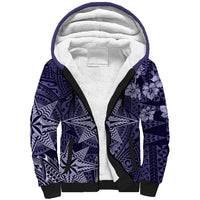 Vintage Tonga Tribal Ngatu Pattern Sherpa Hoodie With Pacific Floral Pink Art LT9 Unisex Pink - Polynesian Pride