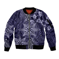 Vintage Tonga Tribal Ngatu Pattern Sleeve Zip Bomber Jacket With Pacific Floral Pink Art LT9 Unisex Pink - Polynesian Pride