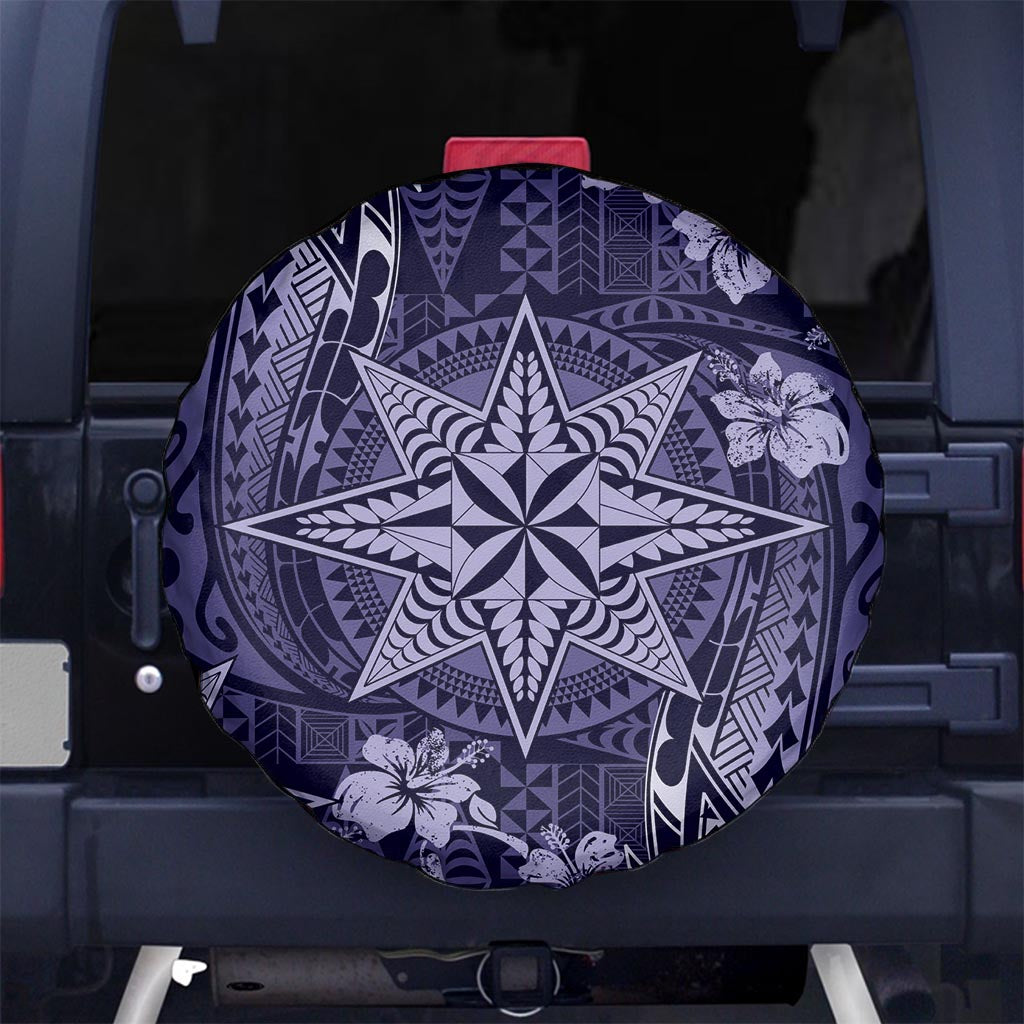 Vintage Tonga Tribal Ngatu Pattern Spare Tire Cover With Pacific Floral Pink Art LT9 - Polynesian Pride