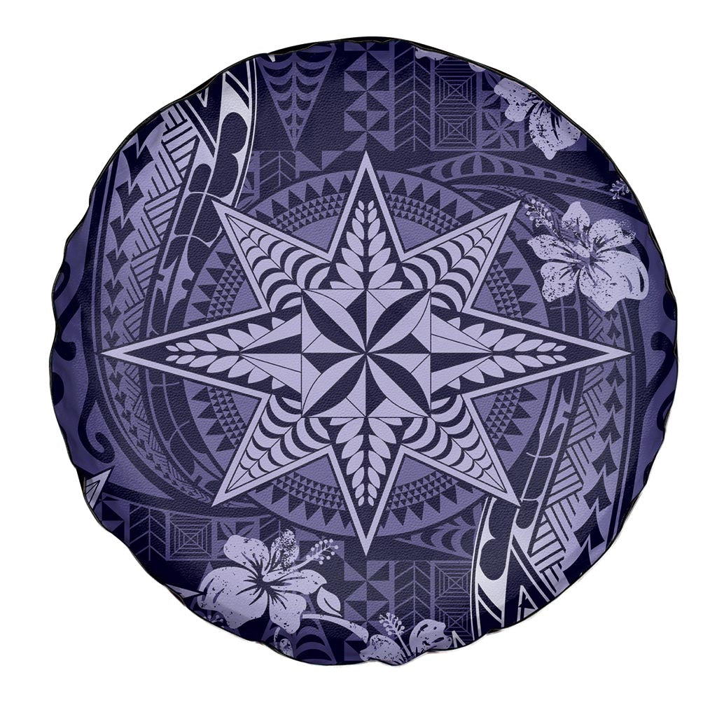 Vintage Tonga Tribal Ngatu Pattern Spare Tire Cover With Pacific Floral Pink Art LT9 - Polynesian Pride