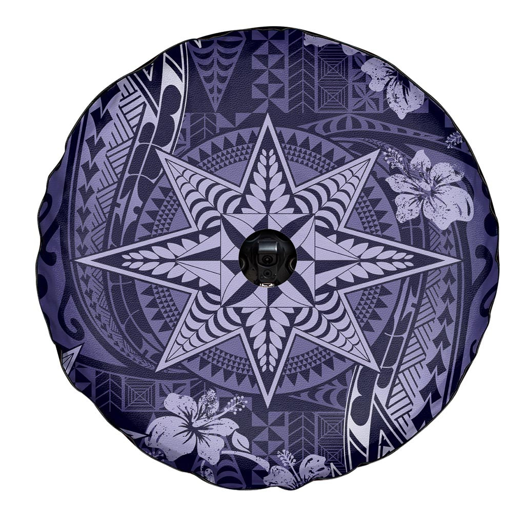 Vintage Tonga Tribal Ngatu Pattern Spare Tire Cover With Pacific Floral Pink Art LT9 - Polynesian Pride