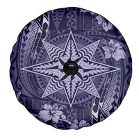 Vintage Tonga Tribal Ngatu Pattern Spare Tire Cover With Pacific Floral Pink Art LT9 - Polynesian Pride