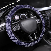 Vintage Tonga Tribal Ngatu Pattern Steering Wheel Cover With Pacific Floral Pink Art LT9 Universal Fit Pink - Polynesian Pride