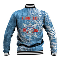 Personalised Tonga Apifo'ou College Baseball Jacket Since 1865 Special Kupesi Pattern LT9 - Polynesian Pride