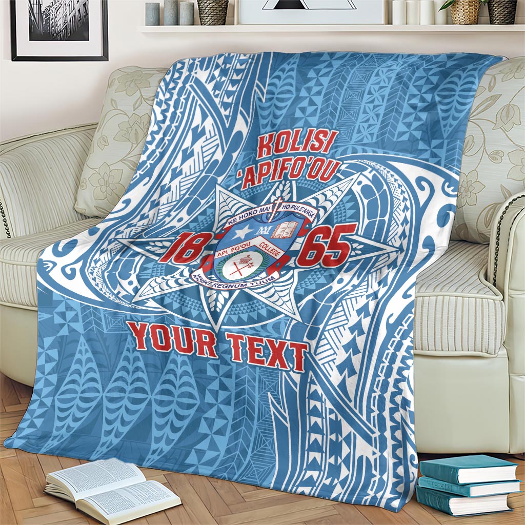 Personalised Tonga Apifo'ou College Blanket Since 1865 Special Kupesi Pattern LT9 - Polynesian Pride