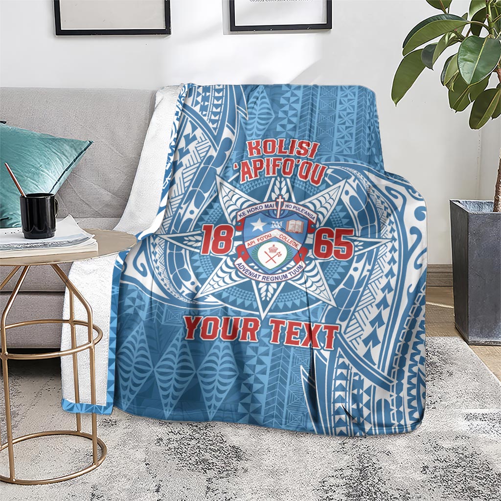 Personalised Tonga Apifo'ou College Blanket Since 1865 Special Kupesi Pattern LT9 - Polynesian Pride
