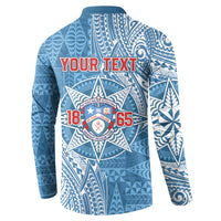 Personalised Tonga Apifo'ou College Button Sweatshirt Since 1865 Special Kupesi Pattern LT9 - Polynesian Pride