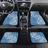 Personalised Tonga Apifo'ou College Car Mats Since 1865 Special Kupesi Pattern LT9 Set 4pcs Blue - Polynesian Pride
