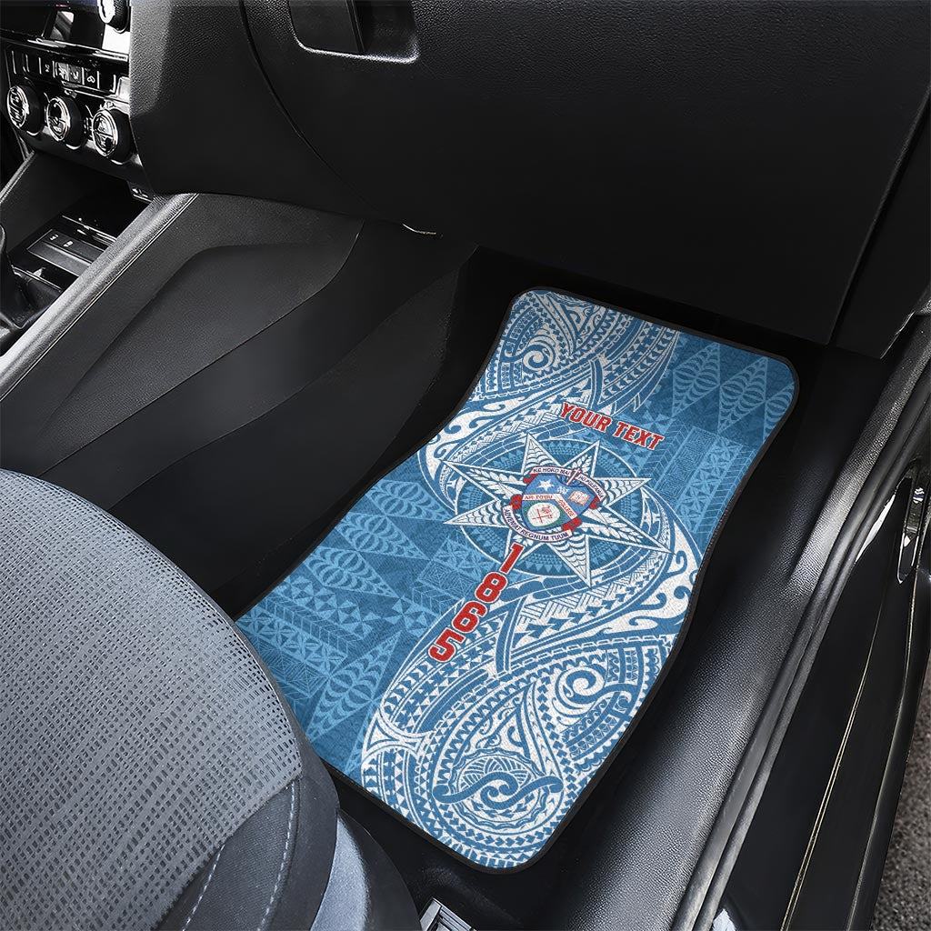 Personalised Tonga Apifo'ou College Car Mats Since 1865 Special Kupesi Pattern LT9 - Polynesian Pride